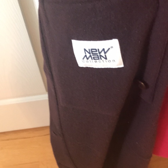 NEW MAN collection France size 6 unusual long jacket side button cranberry  NWT - Picture 4 of 8